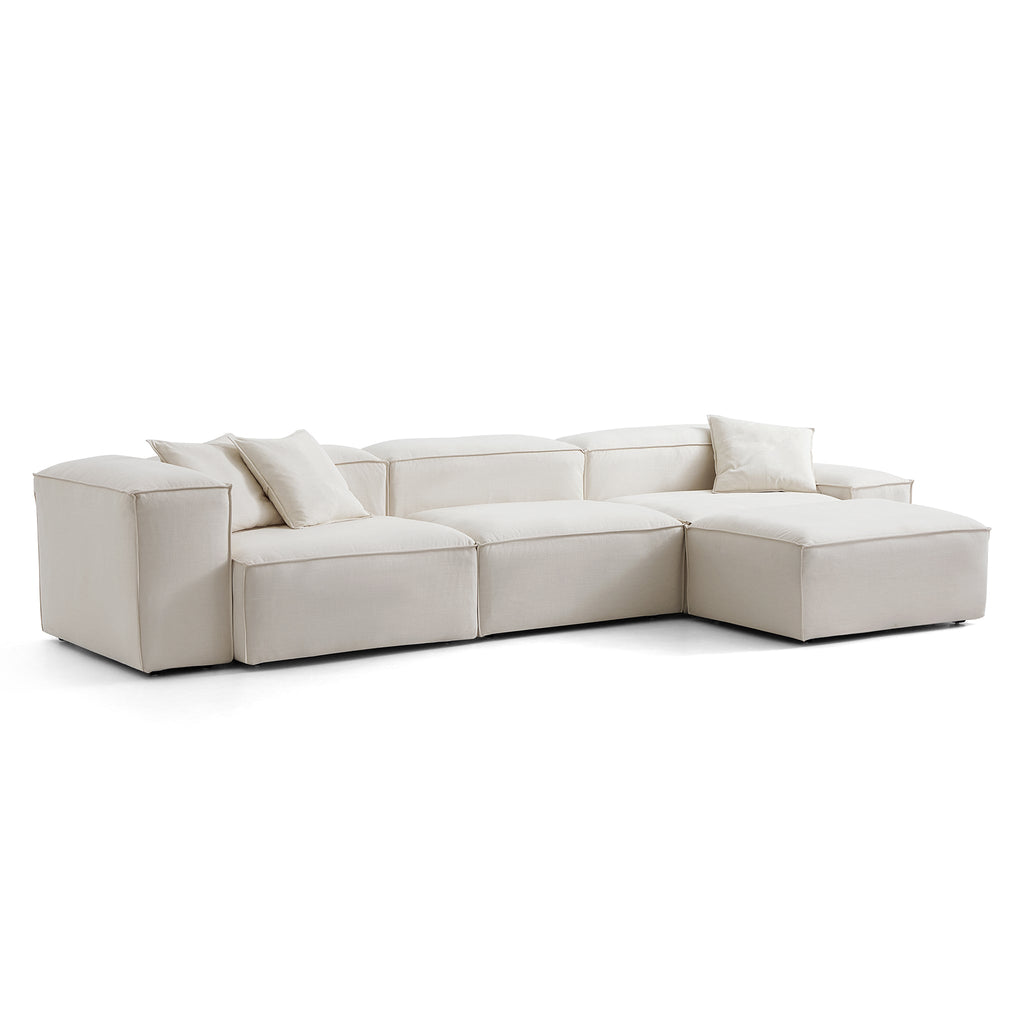 Canapé modulable Freedom beige avec pouf