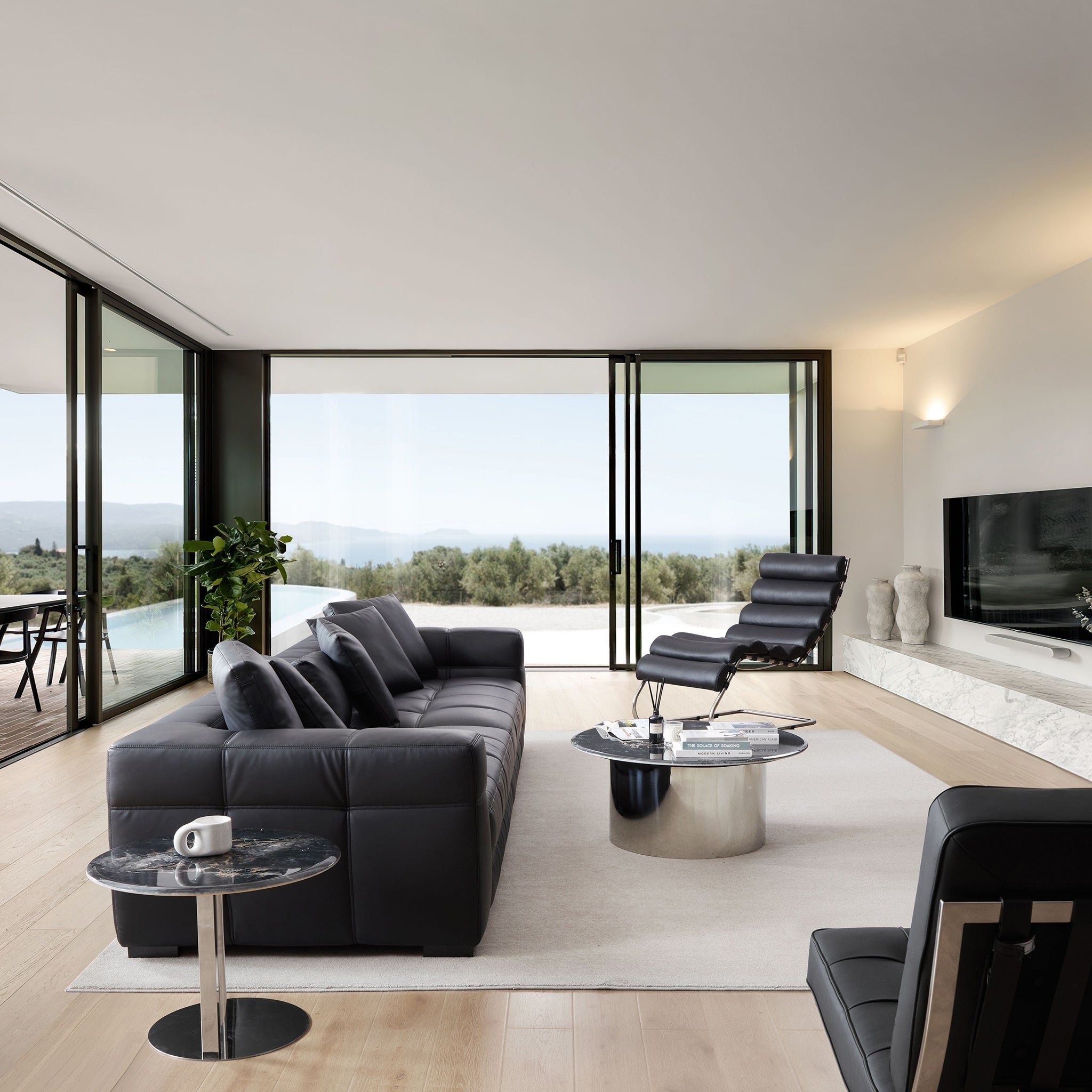 Canapé Blazer en cuir noir