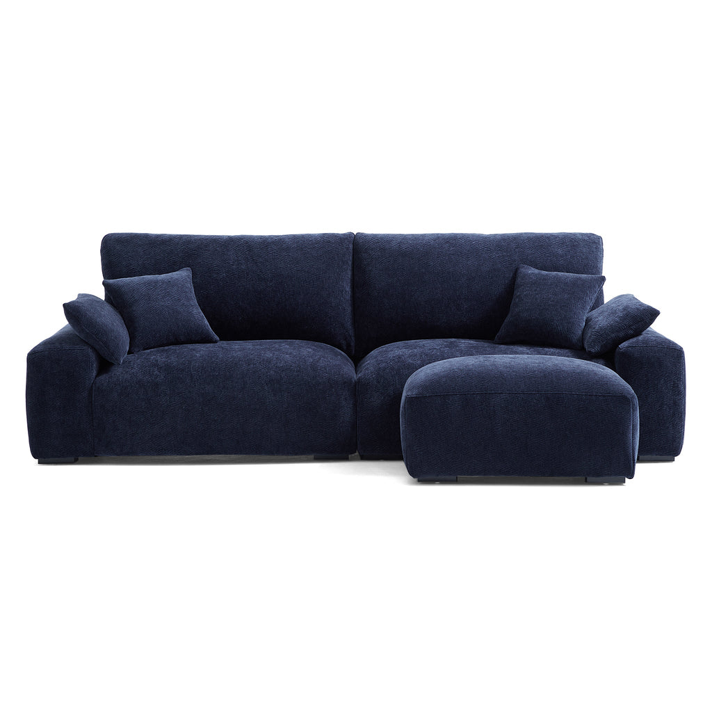 Le canapé et le pouf bleu marine Empress