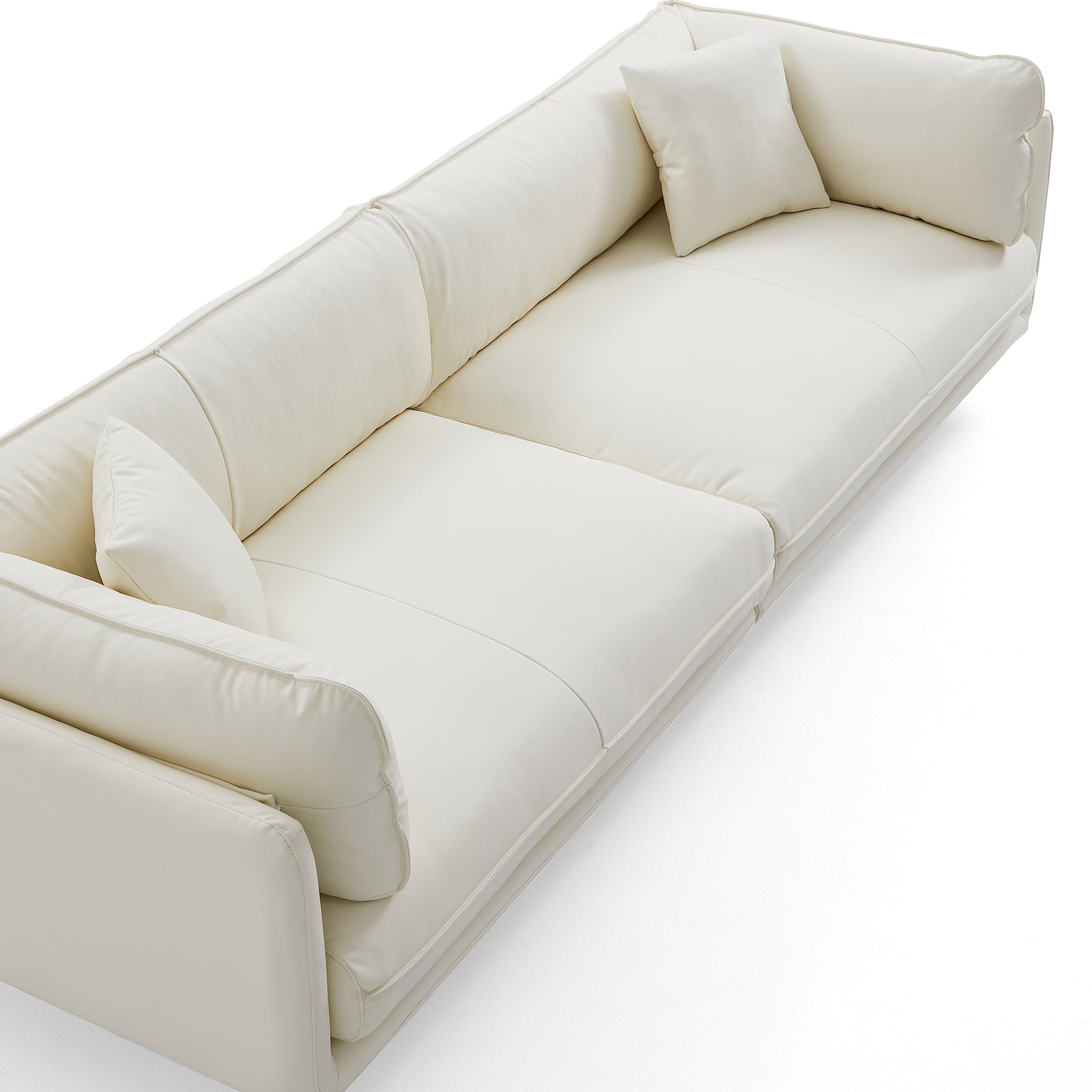 Canapé en cuir blanc vanille