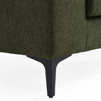 Canapé sectionnel en tissu vert Jungle en forme de L avec méridienne