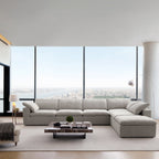 Canapé sectionnel et pouf en L Tender Wabi-Sabi gris