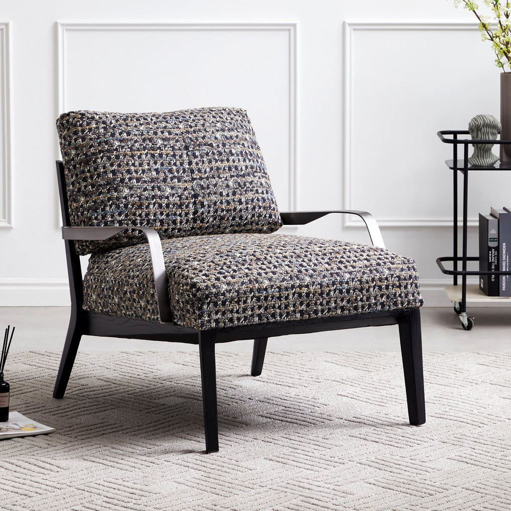 Chaise de loisirs minimaliste en lin et charbon de bois Gary Flax