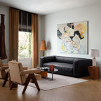 Canapé smoking Brancaster en cuir véritable noir