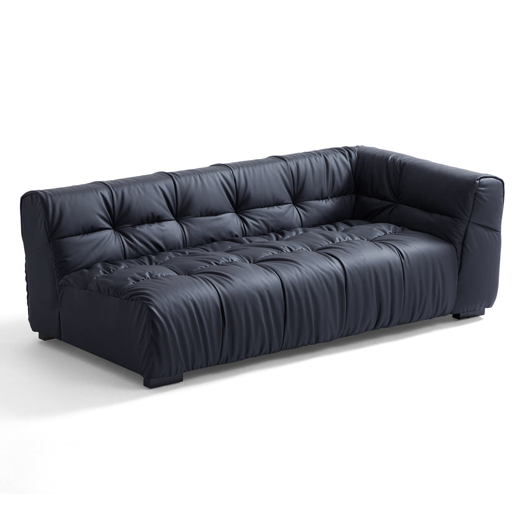 Canapé et pouf Boba en cuir noir
