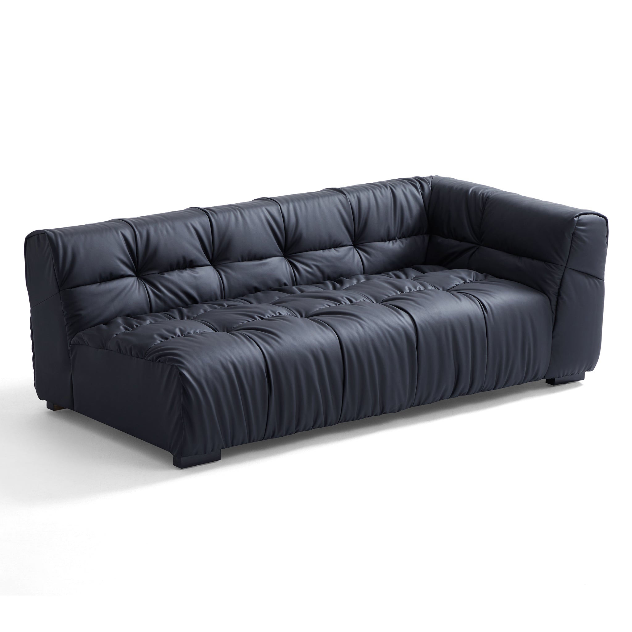 Canapé et pouf Boba en cuir noir