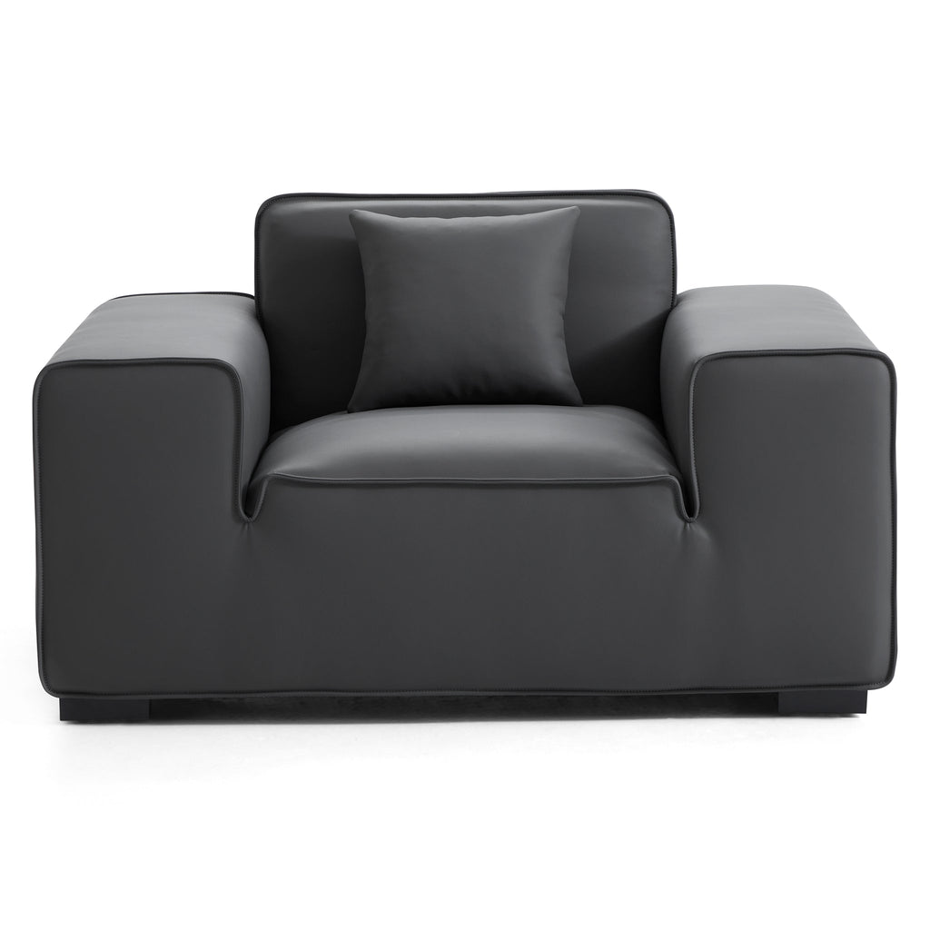 Ensemble de canapés modulaires en cuir marron Domus