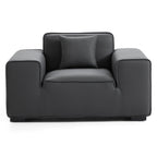 Ensemble de canapés modulaires en cuir gris foncé Domus