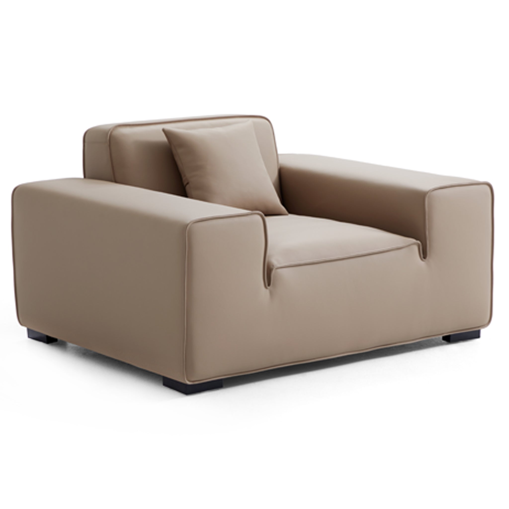 Ensemble de canapés modulaires en cuir beige Domus