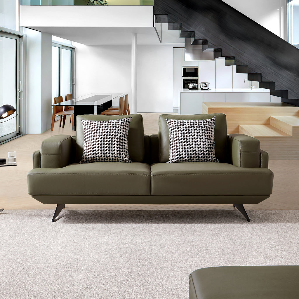 Canapé Olivia en cuir véritable pleine fleur