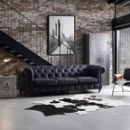 Canapé capitonné Chesterfield Durango en cuir pleine fleur