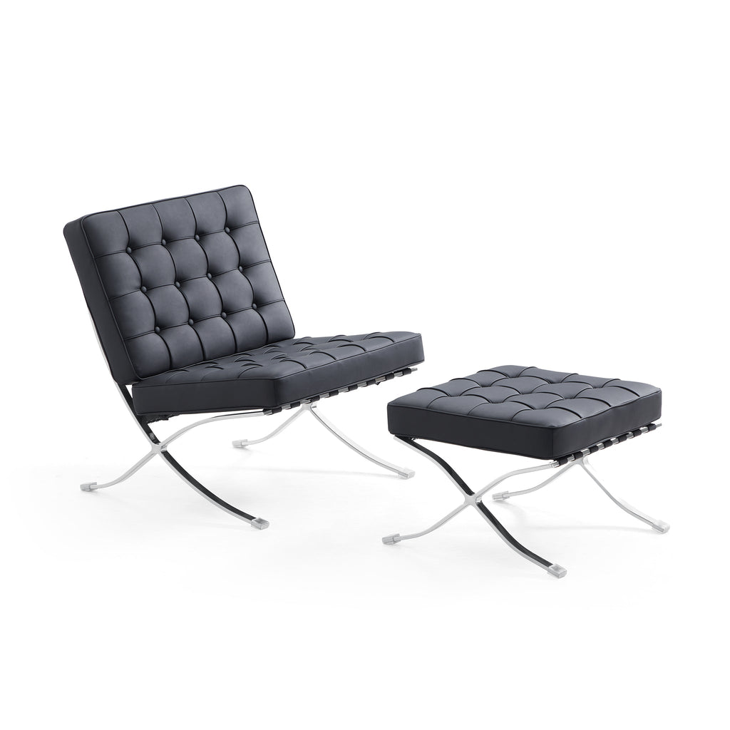 Fauteuil de salon en cuir Barcelona