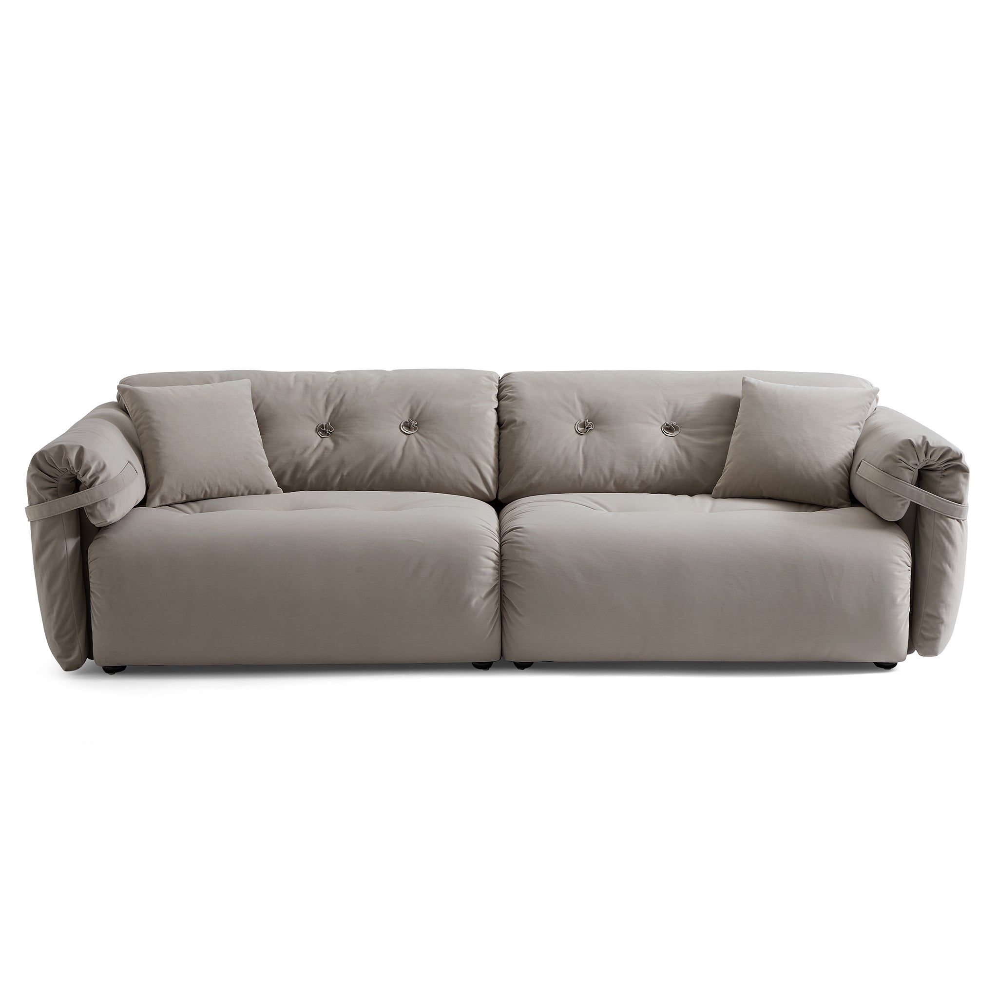 Canapé capitonné couleur beurre