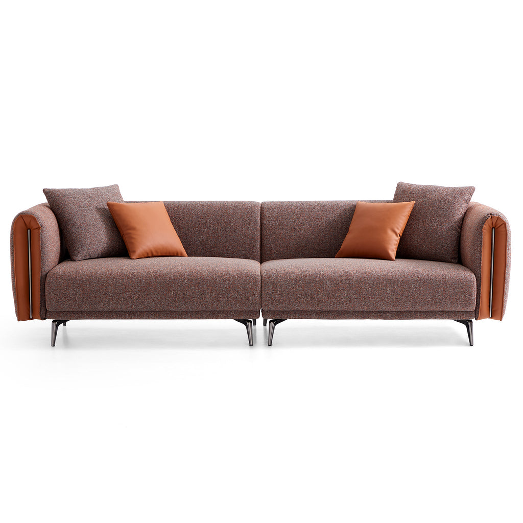 Causeuse Chas Tangerine en polyester et lin