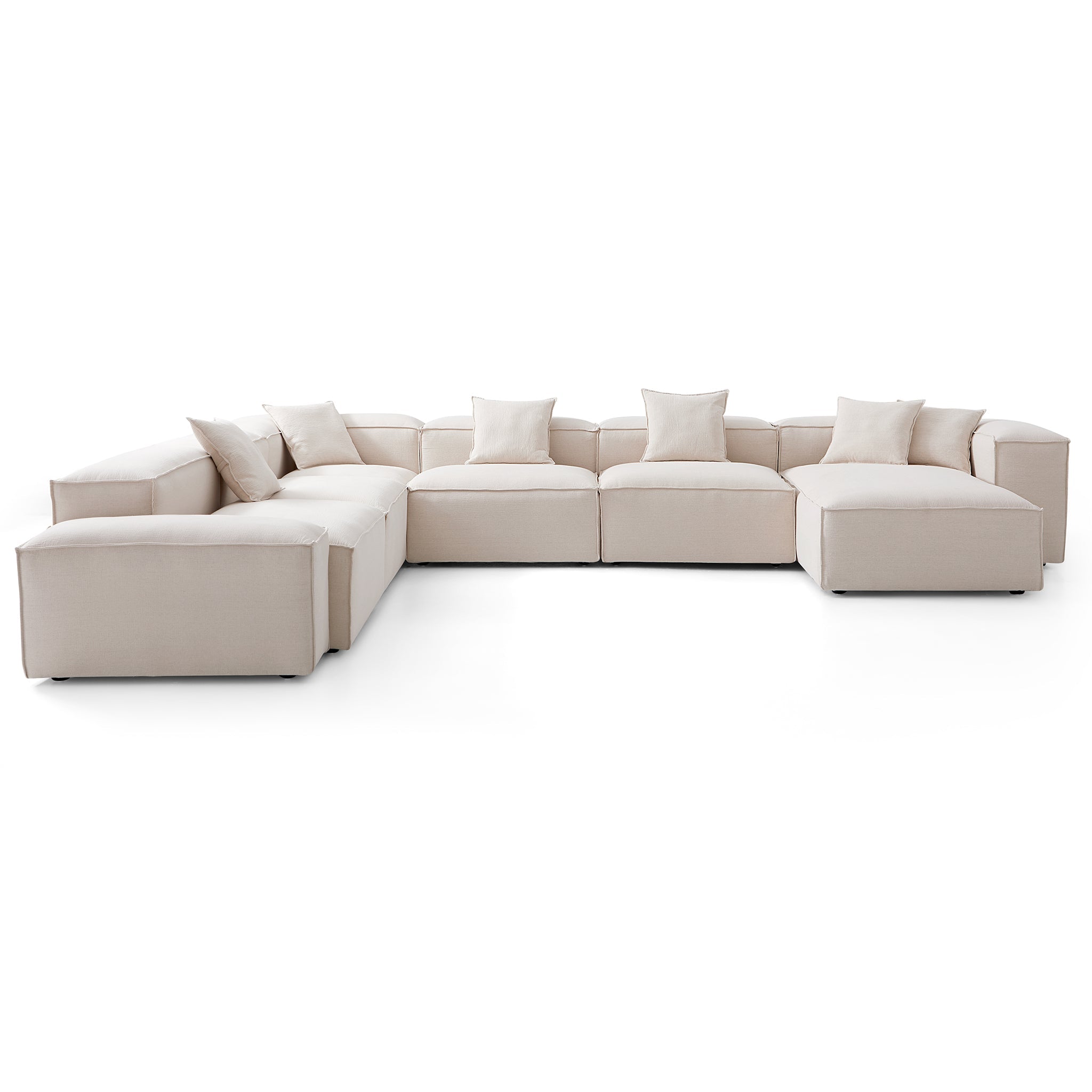 Canapé sectionnel blanc Freedom Modular en forme de U