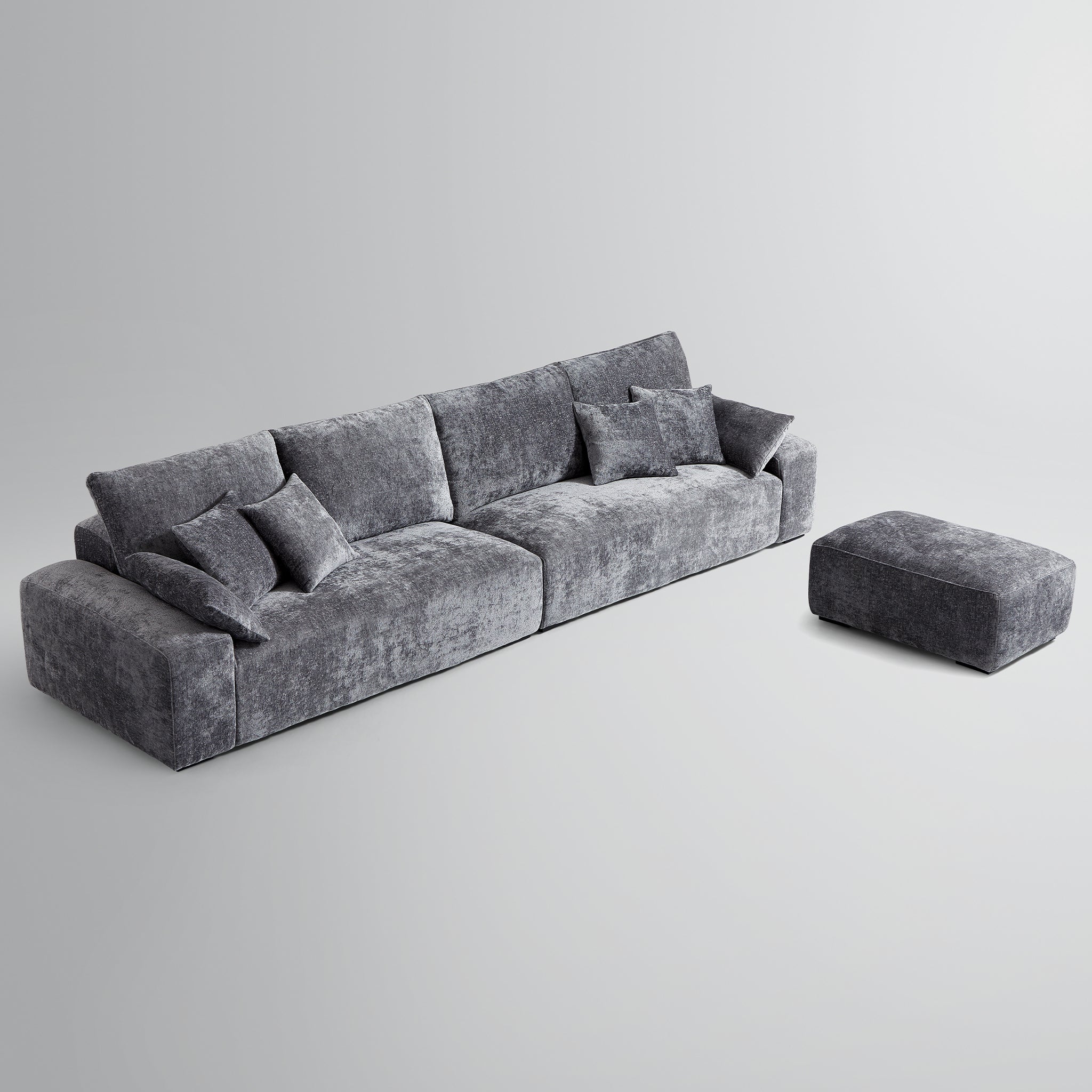 Le canapé et le pouf gris Empress