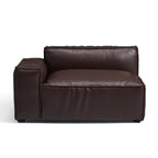 Canapé et pouf de luxe minimalistes en cuir marron foncé