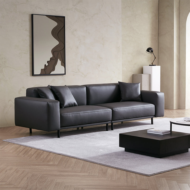 Canapé en cuir beige noble