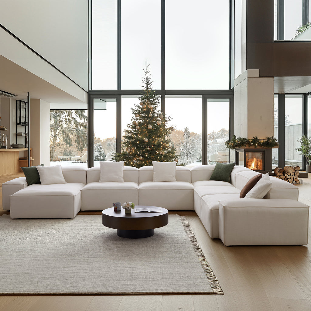 Canapé sectionnel en U beige Freedom Modular