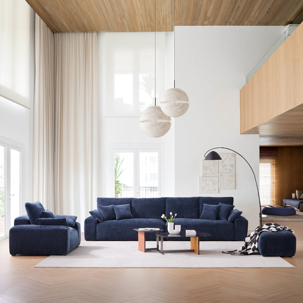 L'ensemble de canapés bleu marine Empress