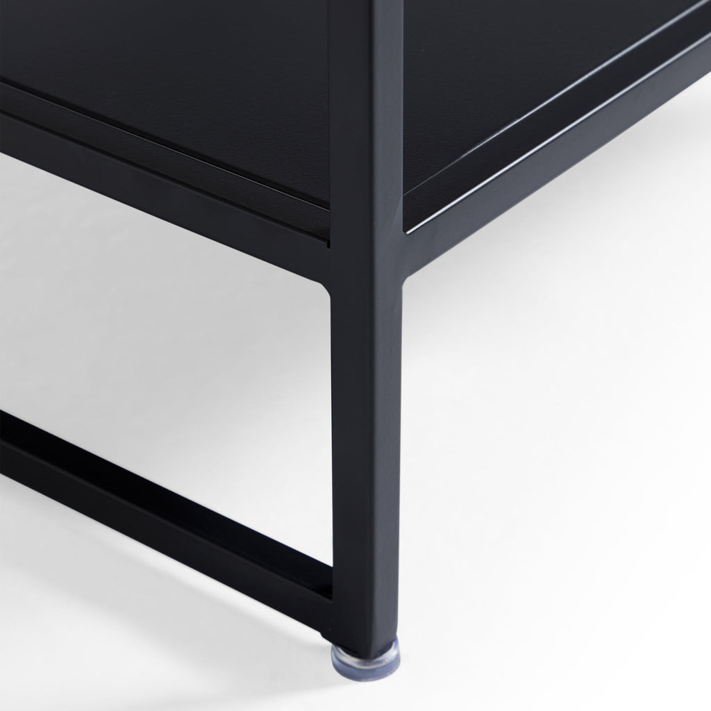 Table d'appoint de rangement en noyer Blacksteel