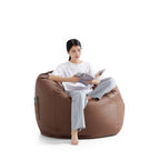 Pouf Litton en cuir gris
