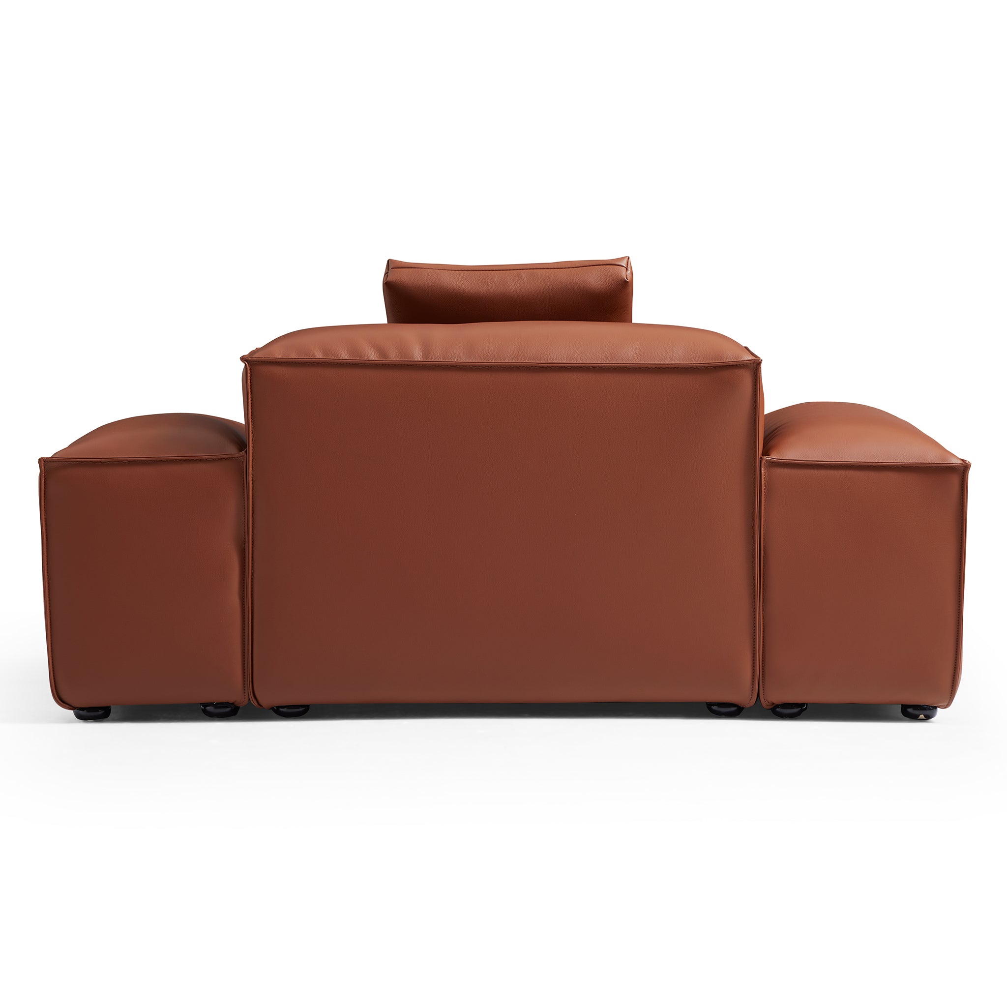 Fauteuil modulaire Cube en cuir véritable noir