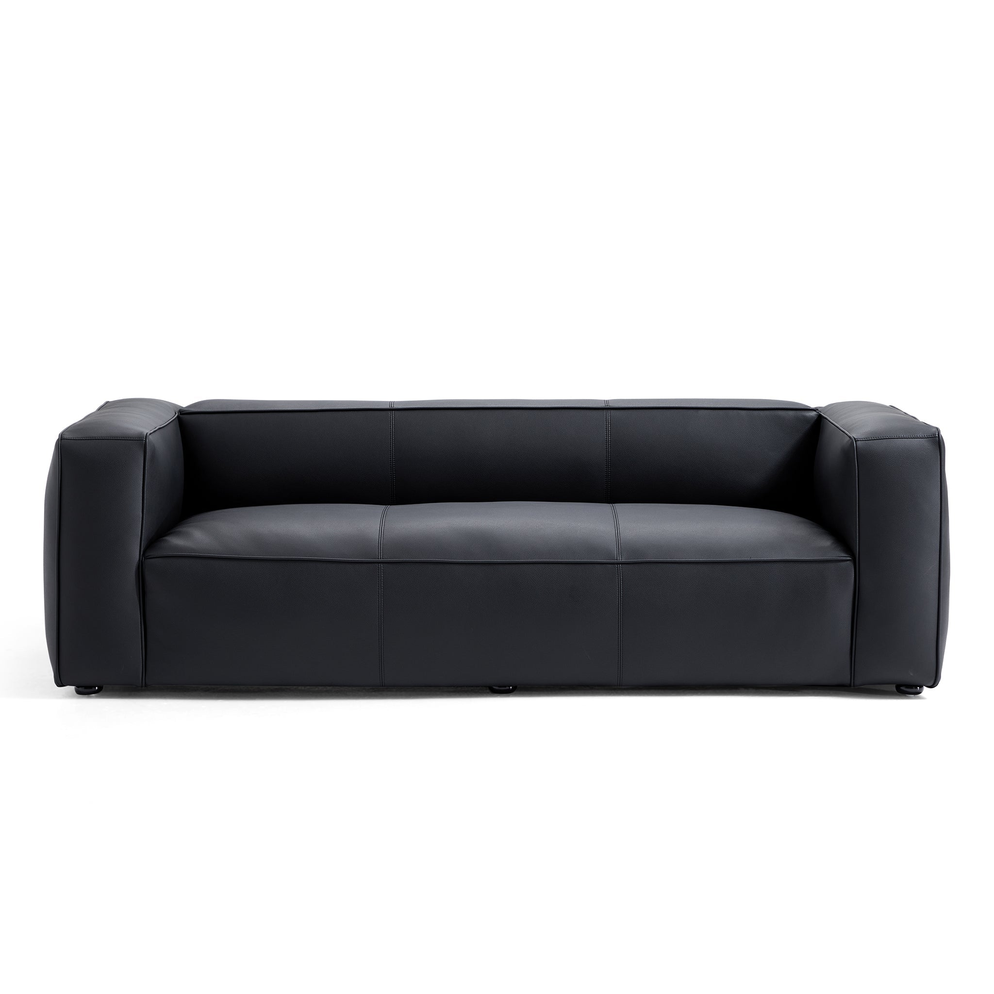 Canapé smoking en cuir véritable beige rouille