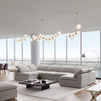 Canapé d'angle beige en forme de U Tender Wabi-Sabi avec extrémités ouvertes