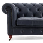 Canapé capitonné Chesterfield Durango en cuir pleine fleur