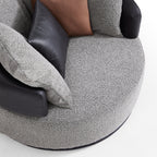 Fauteuil pivotant Luna en tissu bouclé gris clair