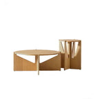 Table d'appoint ronde en chêne vif