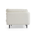 Fauteuil en cuir blanc vanille