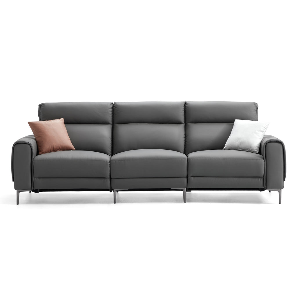 Canapé-lit inclinable électrique en cuir Louis Gray