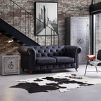 Canapé capitonné Chesterfield Durango en cuir pleine fleur