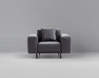 Fauteuil Noble en cuir gris foncé