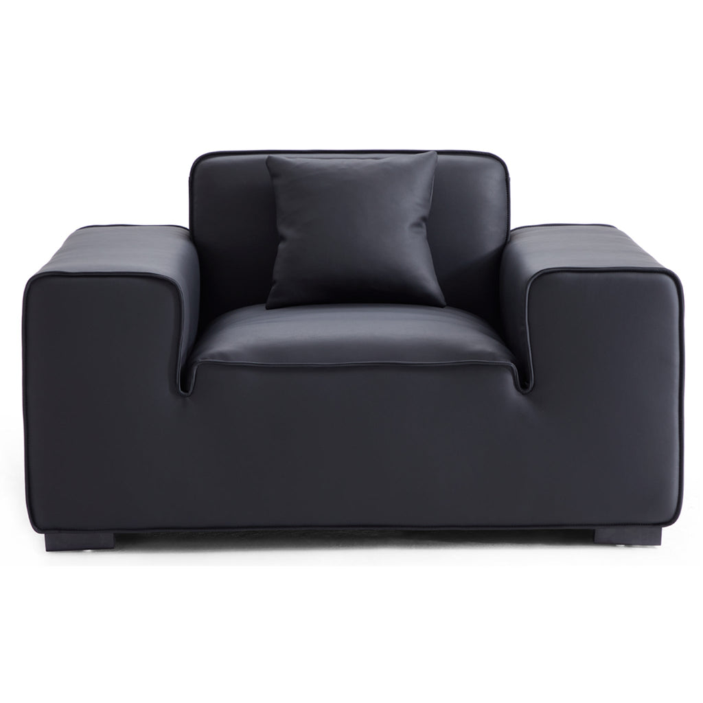 Ensemble de canapés modulaires en cuir noir Domus