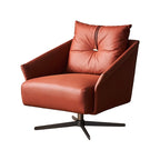Fauteuil d'appoint pivotant en tissu rouge flamant rose