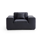 Fauteuil modulaire en cuir noir Domus
