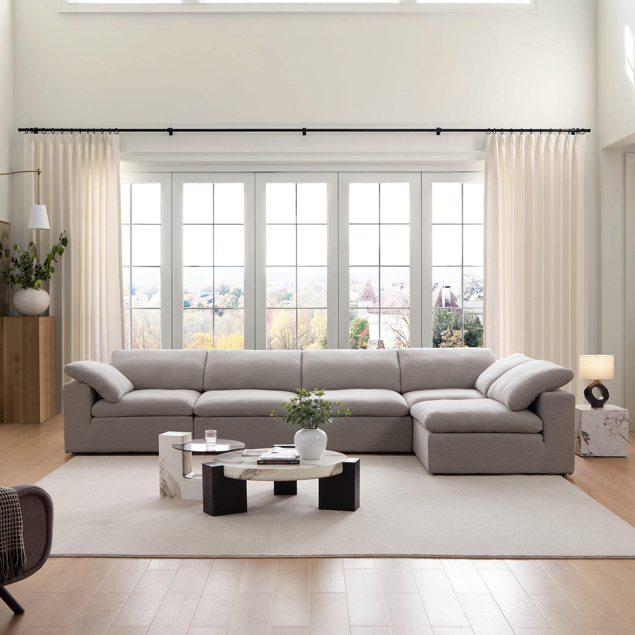 Canapé d'angle en L blanc Tender Wabi-Sabi