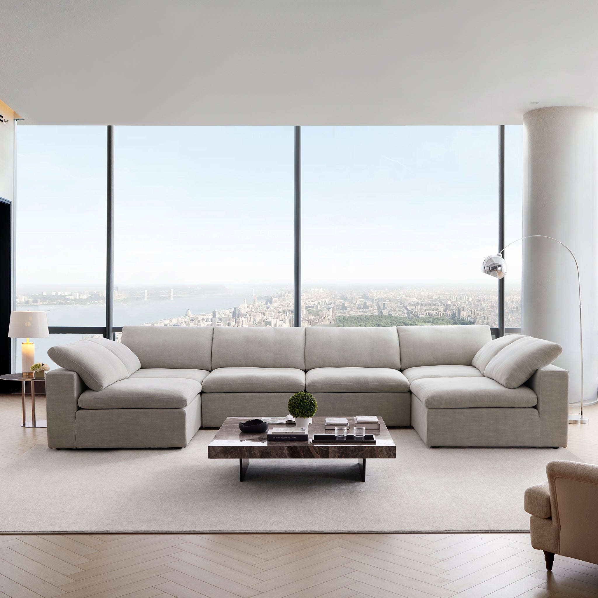 Canapé sectionnel en U Tender Wabi-Sabi avec extrémités ouvertes