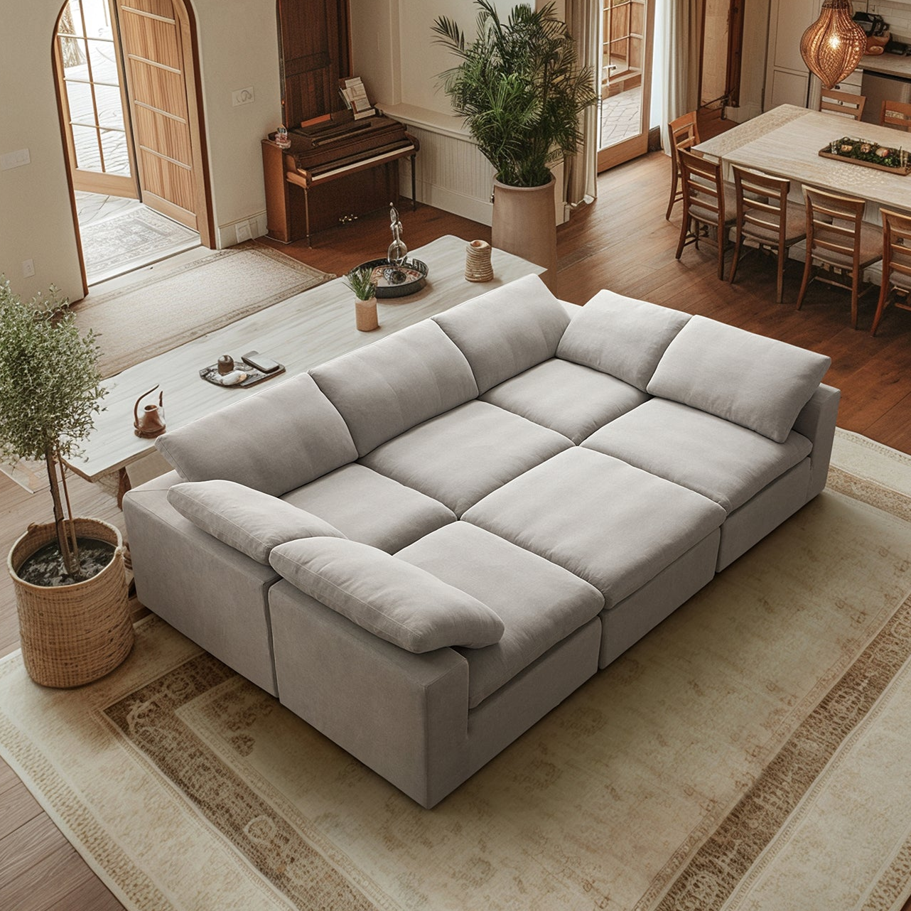 Canapé-lit gris tendre Wabi-Sabi