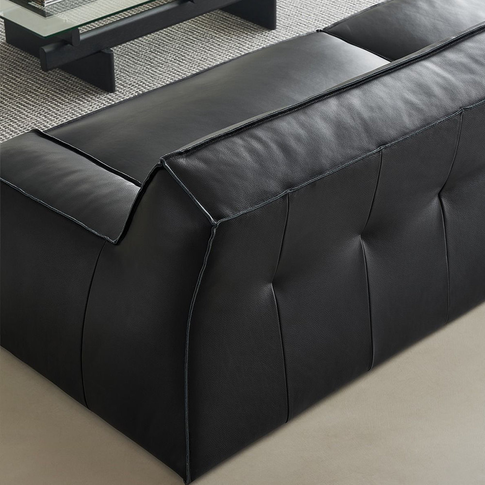 Canapé minimaliste en cuir pleine fleur Deacon