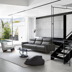 Canapé-lit inclinable électrique en cuir Louis Gray