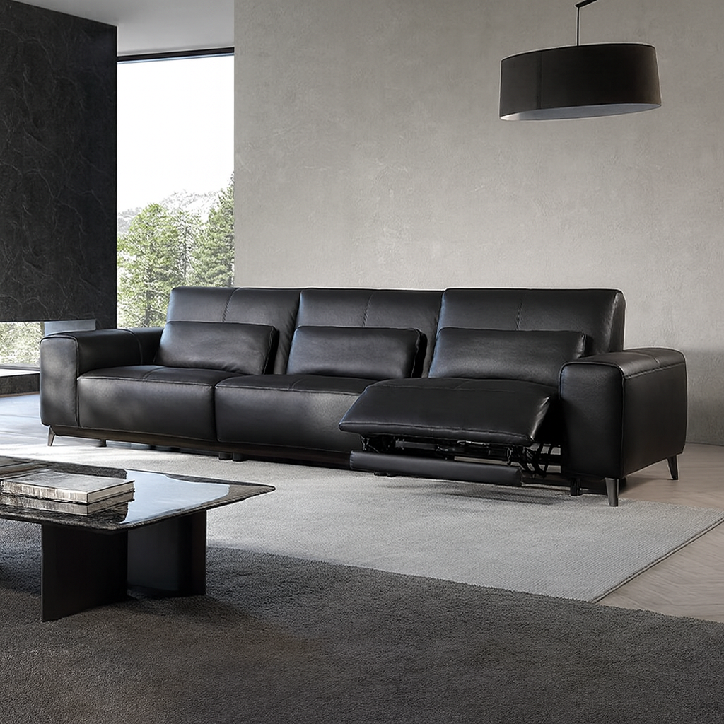 Canapé inclinable électrique Alto en cuir pleine fleur