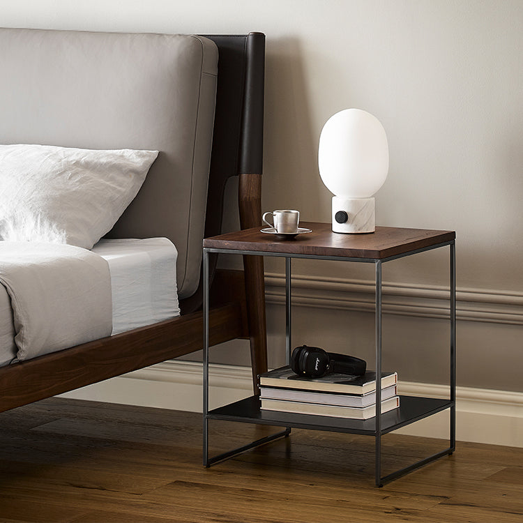 Table d'appoint de rangement en noyer Blacksteel