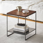 Table d'appoint de rangement en noyer Blacksteel