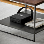 Table d'appoint de rangement en noyer Blacksteel