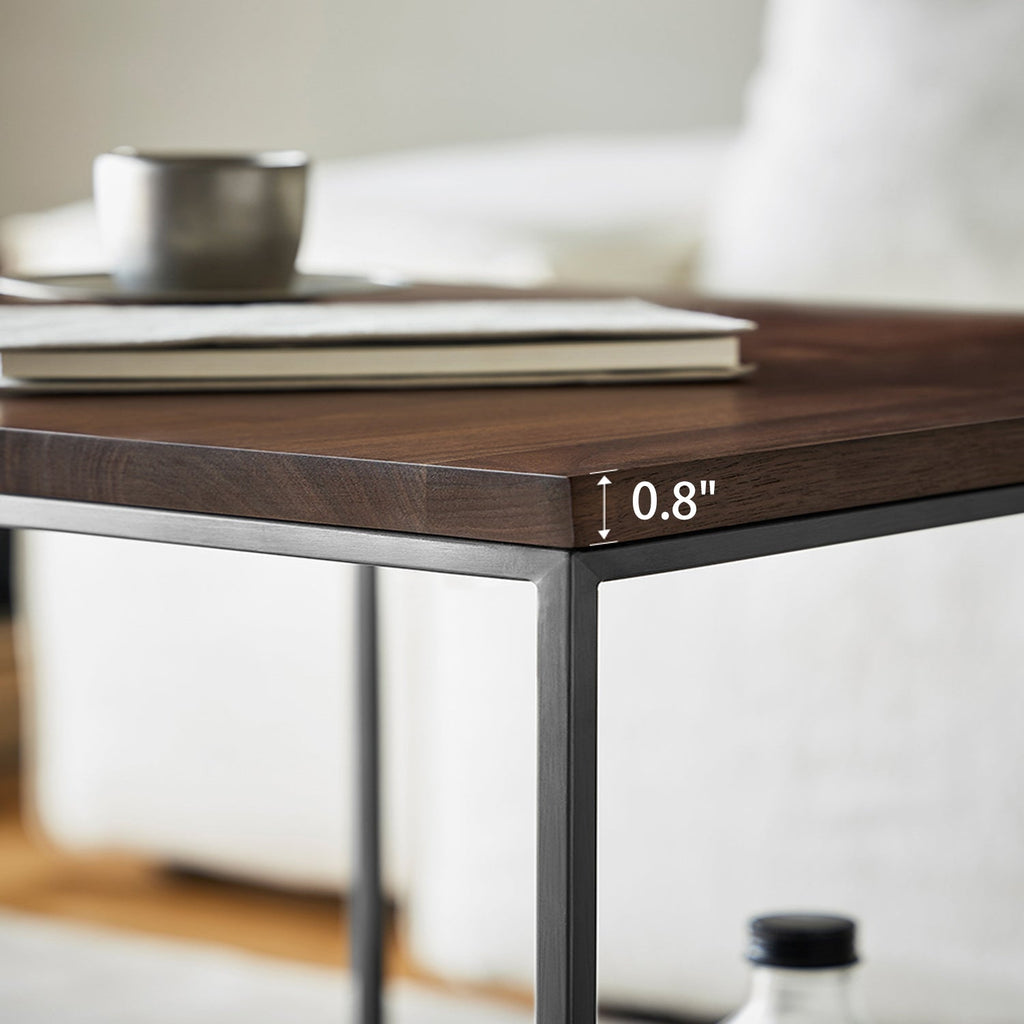 Table d'appoint de rangement en noyer Blacksteel