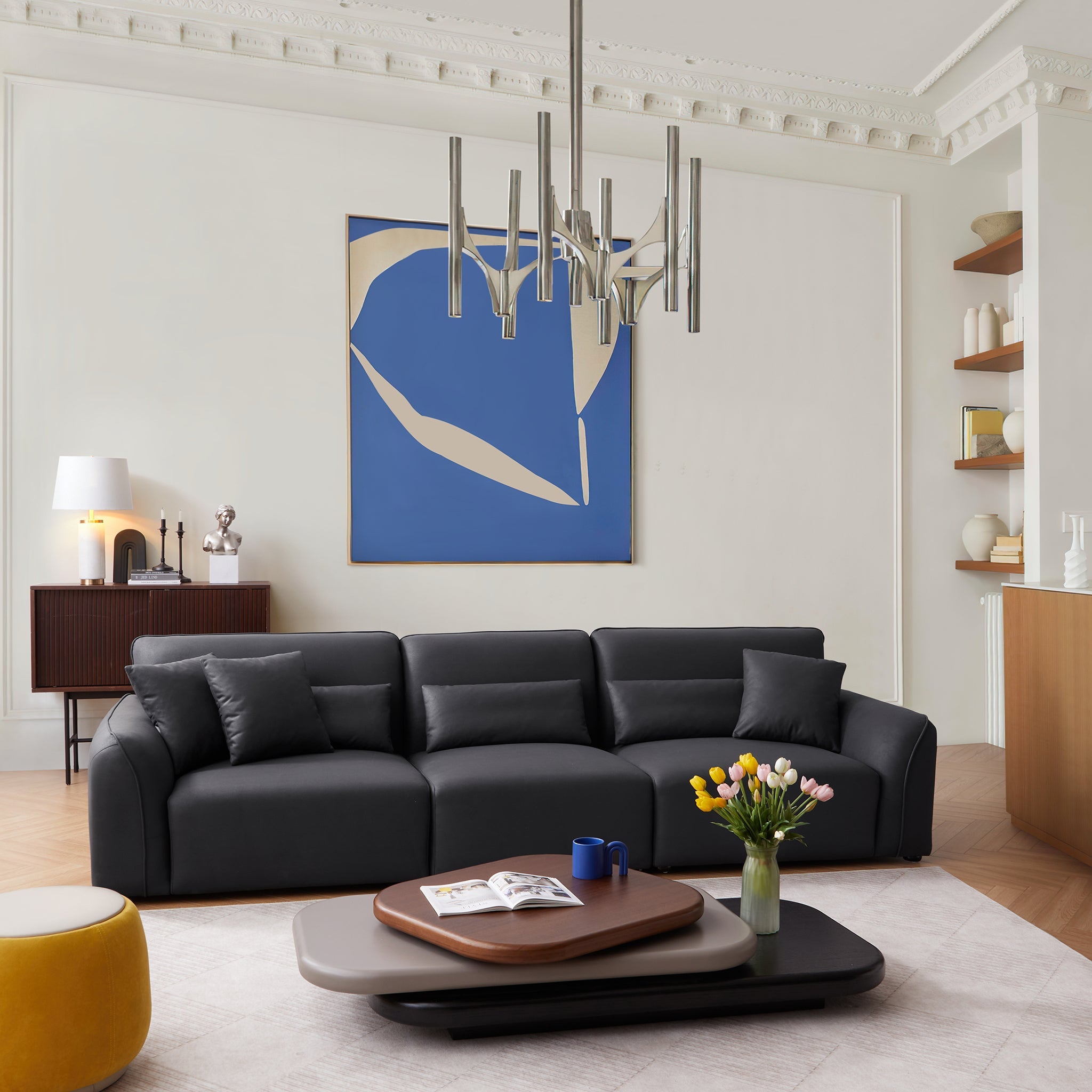 Canapé noir minimaliste Milano Moda